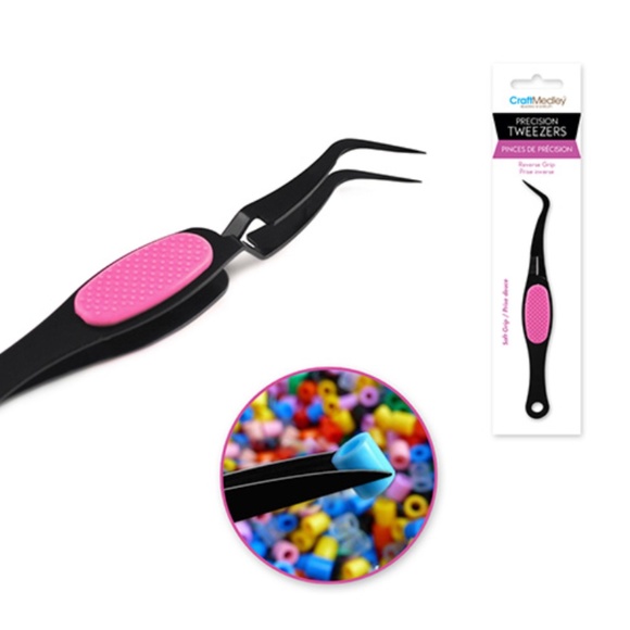🆕 NEW 2/15$ Beading/Jewelry Tool: Precision Tweezer Soft-Grip w/Reverse Grip - Picture 2 of 4